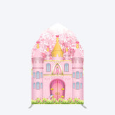 Lofaris Pink Fairy Princess Castle Barn Door Arch Backdrop